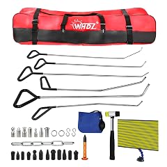WHDZ Paintless Dent Repair Tools Dent Removal Rods Kit with Awl Head Reflector Board Stainless Steel Repair Set