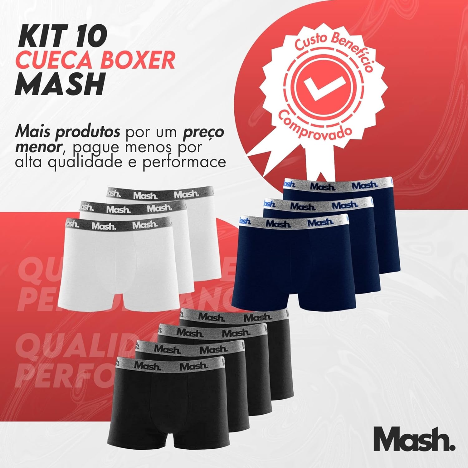 Kit 10 Cuecas Boxer MashMasculino em promoção! Veja a oferta e mais achadinhos de Moda íntima 4 Hoje é o melhor dia para comprar Kit 10 Cuecas Boxer MashMasculino com aquele preço maroto! Promoção! Aproveite a oferta! 4