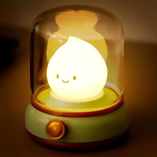 Cute Chibi Flame Lamp, Anime Cozy Lights, Retro Rechargeable Night
