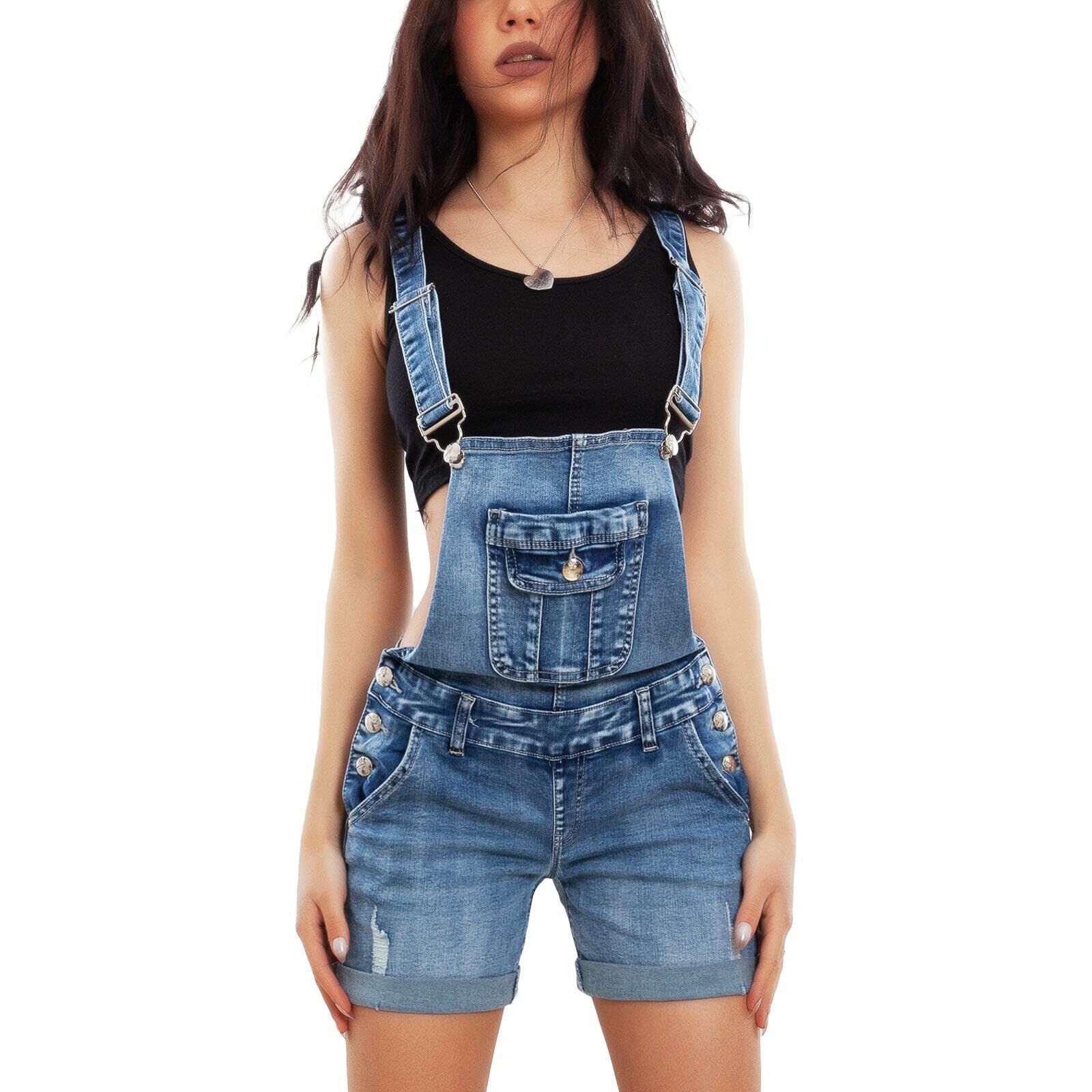Salopette short Toocool XM-992 en jeans bleu idéale pour les sorties d'été