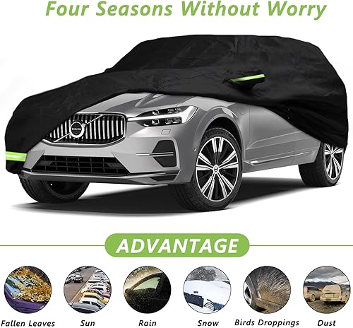 Miniatura 10 de YIXIN Funda impermeable de coche para Subaru CrosstrekXV 2013-2024, ajuste personalizado, correa 100% impermeable a prueba de viento y bandas de