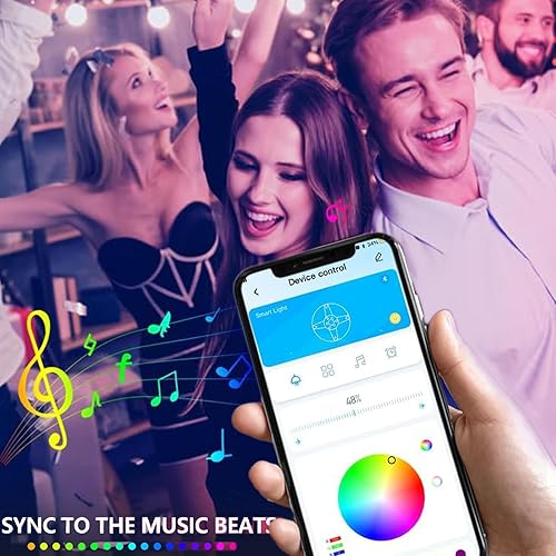 Miniatura 3 de Magicdo Tira de luces LED de 100 pies para dormitorio, sincronización de música, cambio de color, tira de luces LED Bluetooth con control remoto y