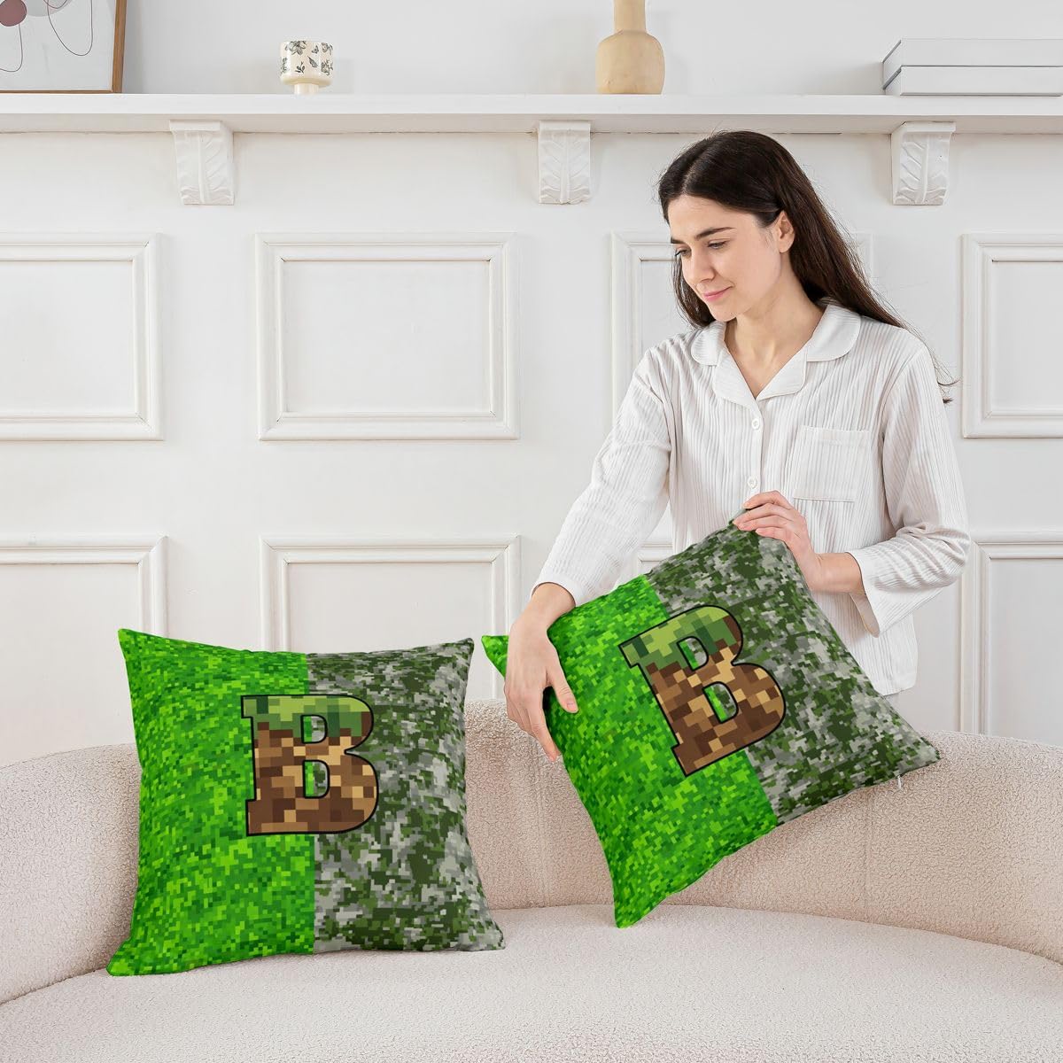 Feelyou Kids Boys Girls 8-bit Gaming Throw Pillow Covers 1 Pcs image 3