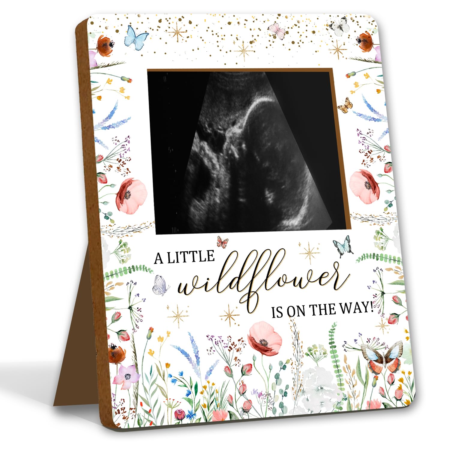 ALodr Wildflower Baby Shower Decorations, Baby Shower Sign Picture Frame, WildFlower Party Decor for Gender Reveal, Pregnancy Milestone Keepsake,