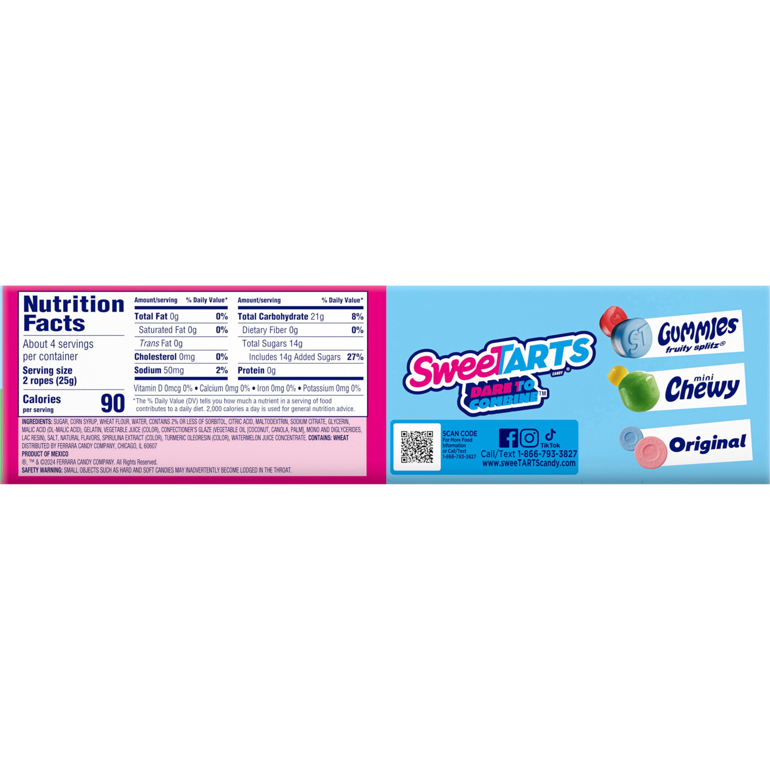 SweeTARTS Cuerdas, bayas de sandía, paquete de 3.5 onzas, 12 unidades