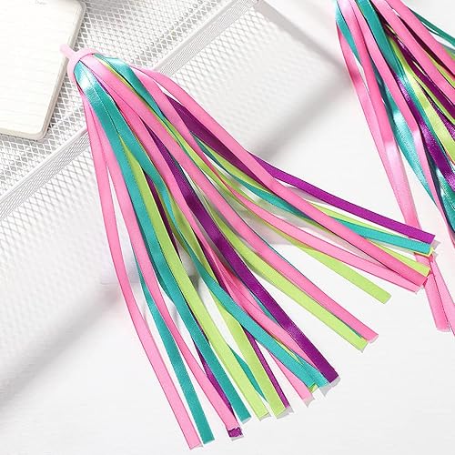 Miniatura 6 de TOYANDONA 2 Pares Niños Bicicleta Borla Cinta Bicicleta Manillar Streamers Scooter Trike Largo Satén Streamer Bebé Accesorios