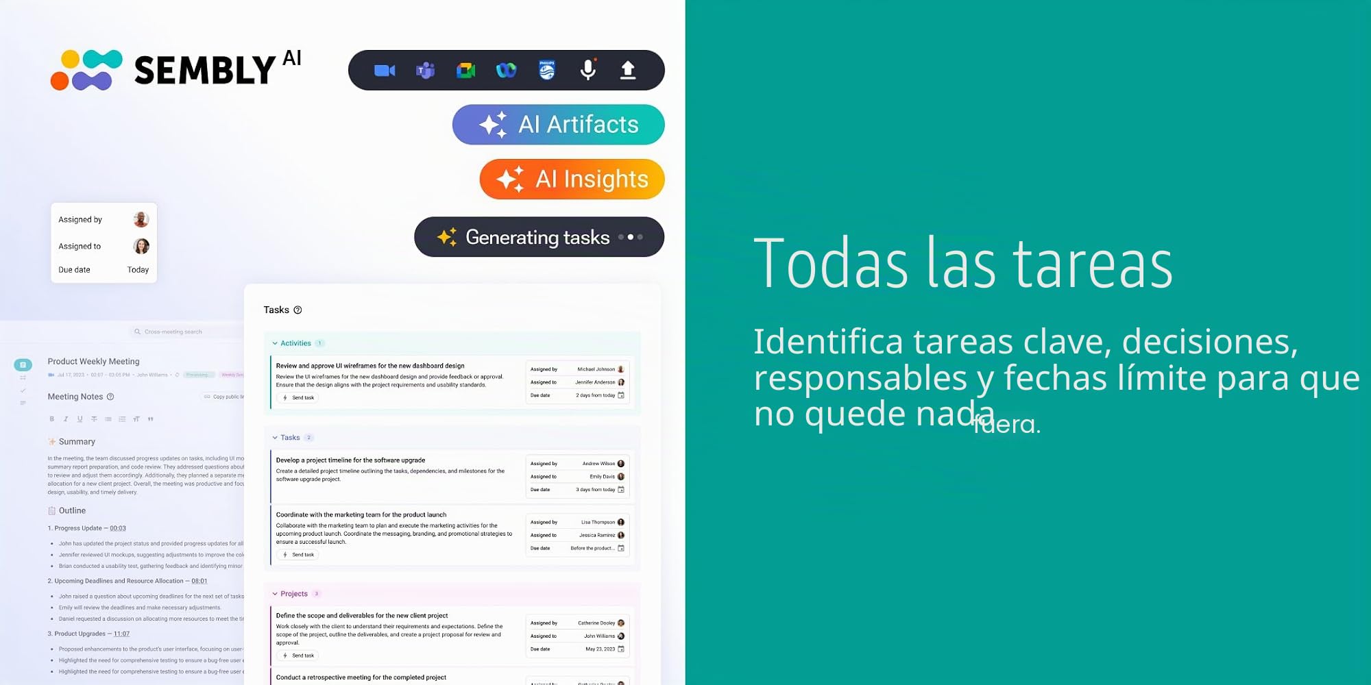 Philips Grabadora de reuniones DVT8115 con micrófono de reunión de 360° y reconocimiento de Voz en la Nube basado en IA Sembly