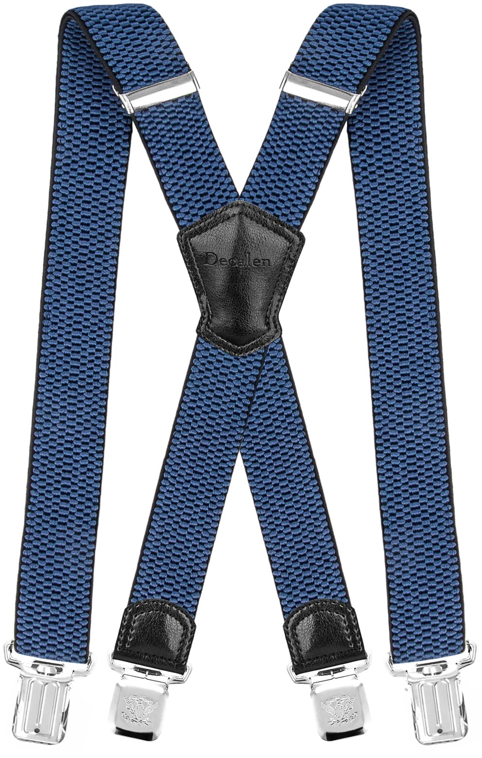 Decalen Mens Braces with Very Strong Metal Clips Wide 4 cm 1.5 inch Heavy Duty Suspenders One Size Fits All Men and Women Adjustable and Elastic X Form