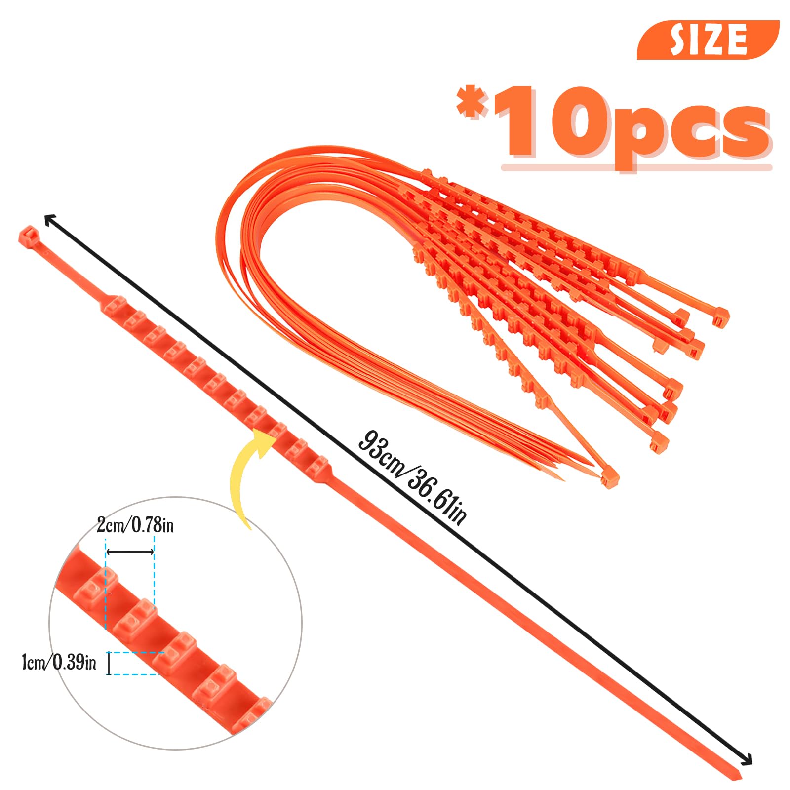 Schneeketten Wiederverwendbar,Darryy Auto Schneeketten 10 Stück,Schneereifen Ketten Universal,für Verschiedene raue Straßenbedingungen wie Schnee Schlamm Klettern und Eis (Orange)