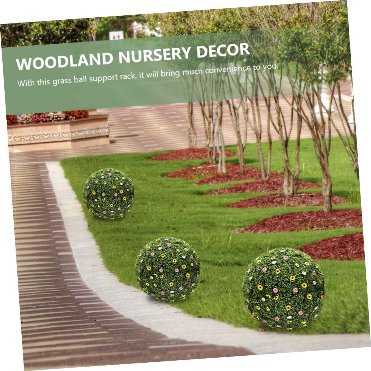 LIFKOME 4Pcs Decorative Grass Ball Rack Sturdy Plastic Flower Arrangement Cage for Garden Courtyard and Wedding Decor Topiary Ball Support for Faux Plant Display