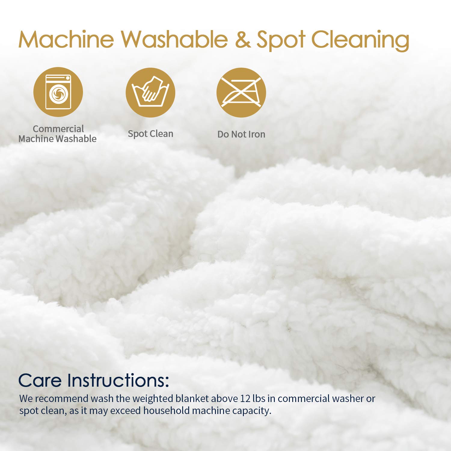 Mr. Sandman Shaggy Faux Fur Sherpa Weighted Blanket 15 lbs for Adult