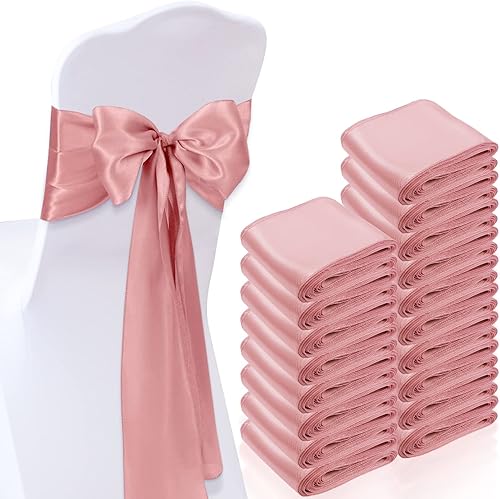 Vista 8 de XunYee Paquete de 80 bandas de satén para sillas de boda, decoración de silla, fundas de lazo, bandas para compromisos, graduaciones, eventos, Azul
