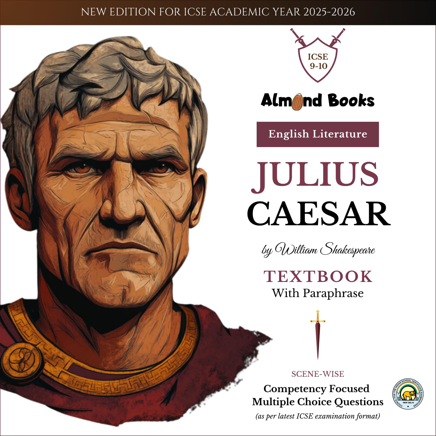 Sponsored Ad - Almond Books ICSE Class 9 & 10 Julius Caesar (Text With Paraphrase) English Literature | Textbook, Paraphrase, MCQs