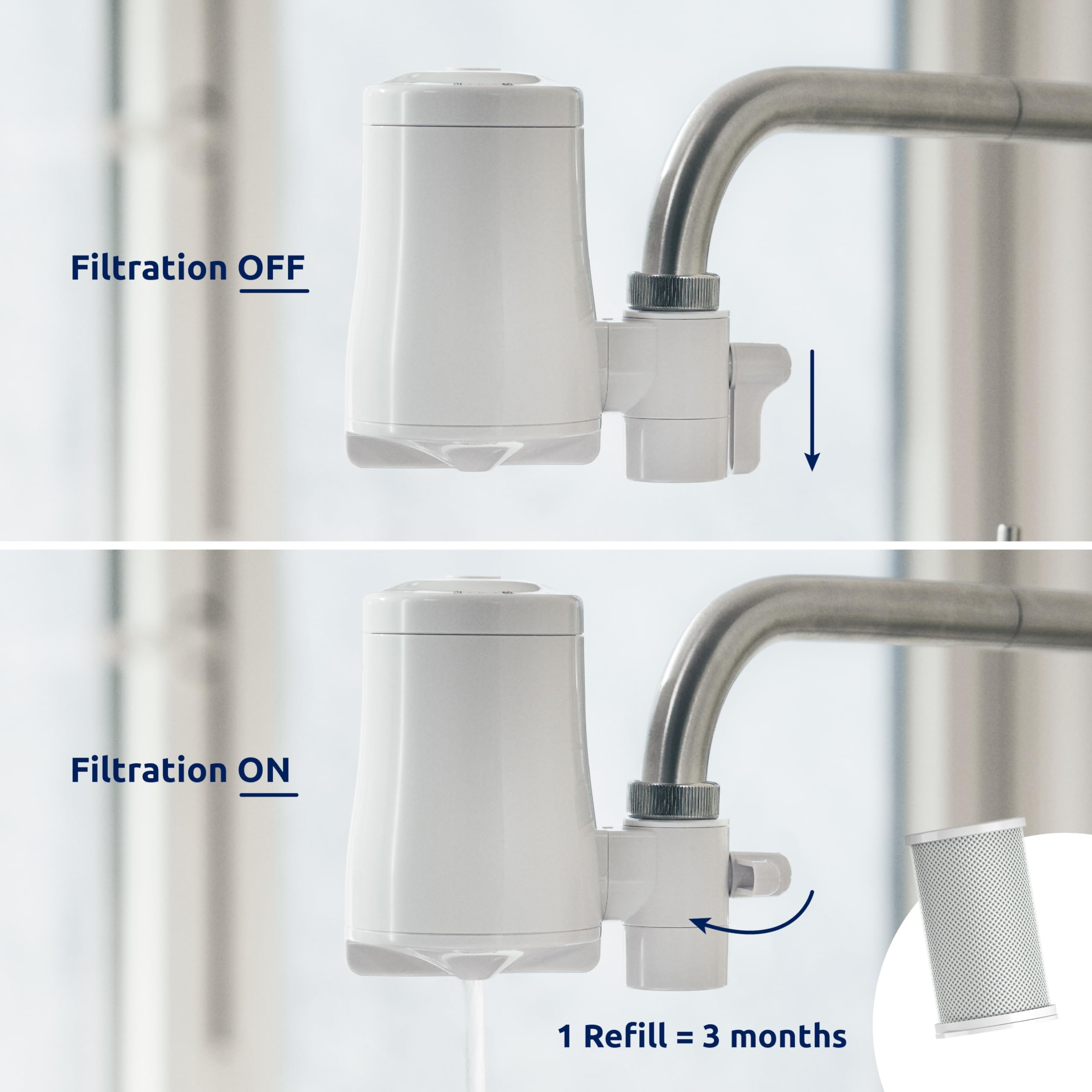 Tappwater EcoPro - Filtro de agua para grifo, sistema de filtración de agua en 5 etapas con nanotecnología, filtra más de 100 sustancias, incluidos el cloro, la cal y el mal sabor.