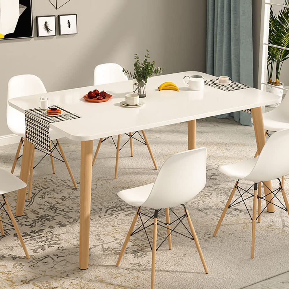MUMOO BEAR Modern Dining Table Eames Table Simple Wooden Rectangle Table for Home Living Room Office Meeting Room Kitchen Lounging and Cafeterias (L-SCF-NB-12060)