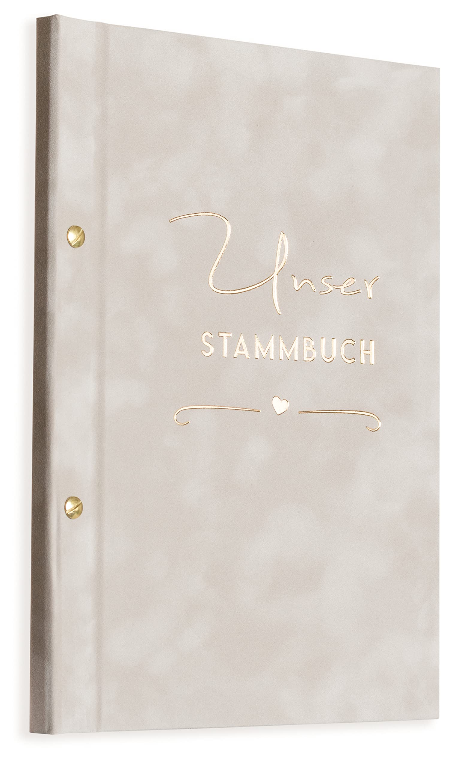 A4 Stammbuch Rina helles Grau Stammbuch der Familie Hochzeit Standesamt incl. 11 Prospekthüllen