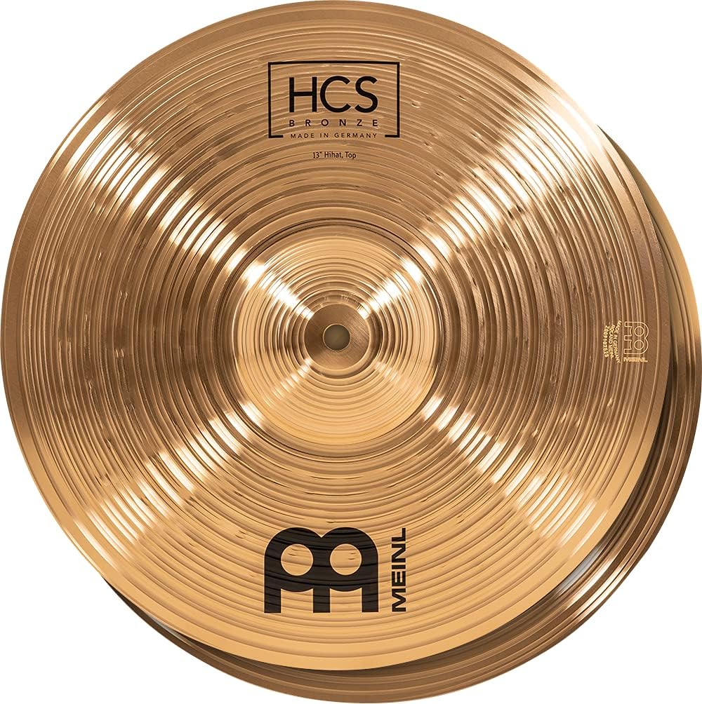 13” Hihat (Hi Hat) Pair – HCS Traditional Finish Bronze for Drum Set, Made In Germany, 2-YEAR WARRANTY