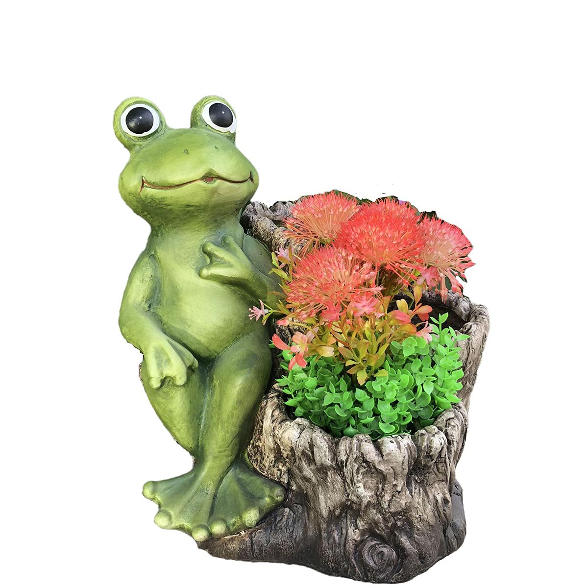 Statue grenouille de jardin résine pot de fleurs extérieur villa