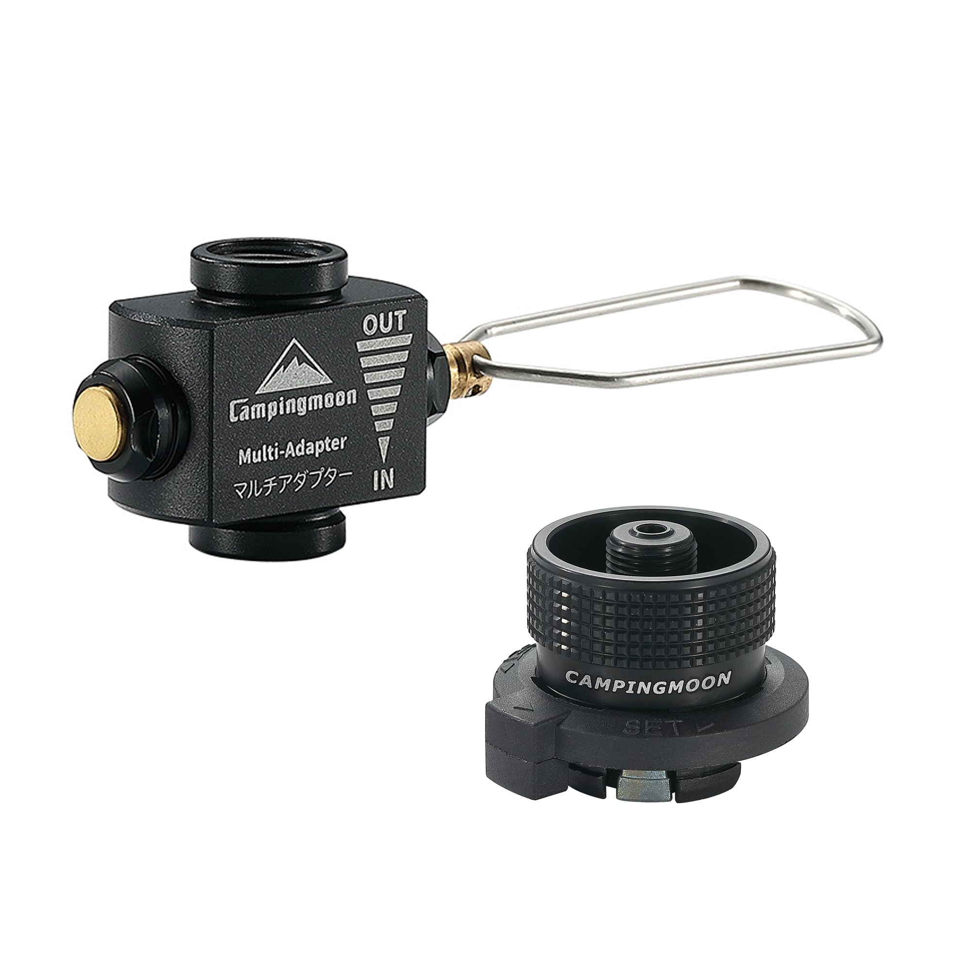 CAMPINGMOON Gaskanister Nachfülladapter Butan auf Isobutan Transfer Adapter Schwarz BKZ15/BKZ11