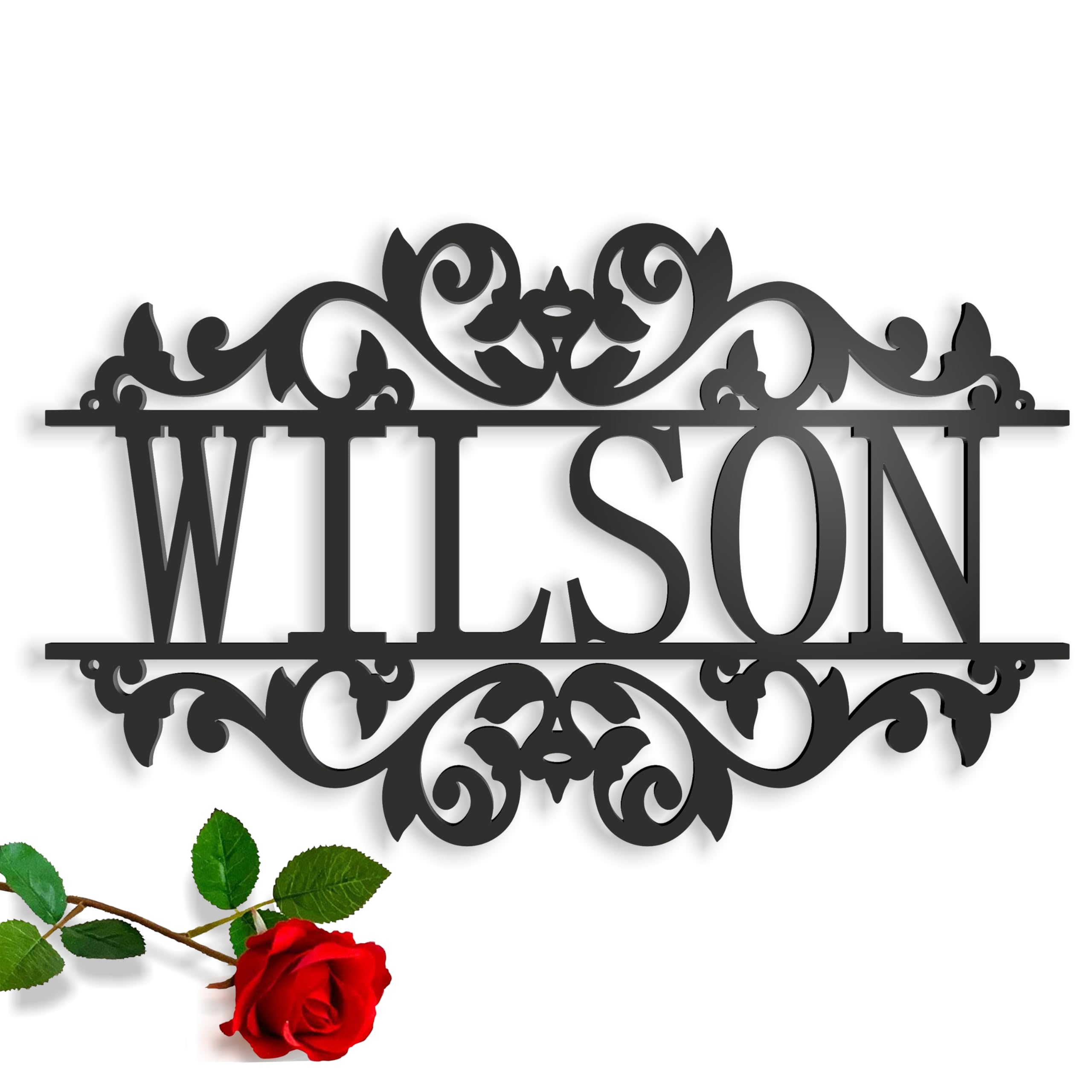 Personalised Metal Name Sign, Outdoor, Hanging, Front Door Decor, Family Name Sign, Garden Monogram, Custom Wedding Gift, Metal Wall Art, Custom Name Ornament, Housewarming Gift (14 inches length)