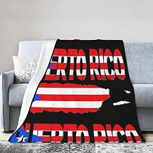 Puerto Rico Flag Art Logo Throw Blanket Warm Cozy Plush Flannel Blankets for Couch Bedroom Home Decor 40"X30"