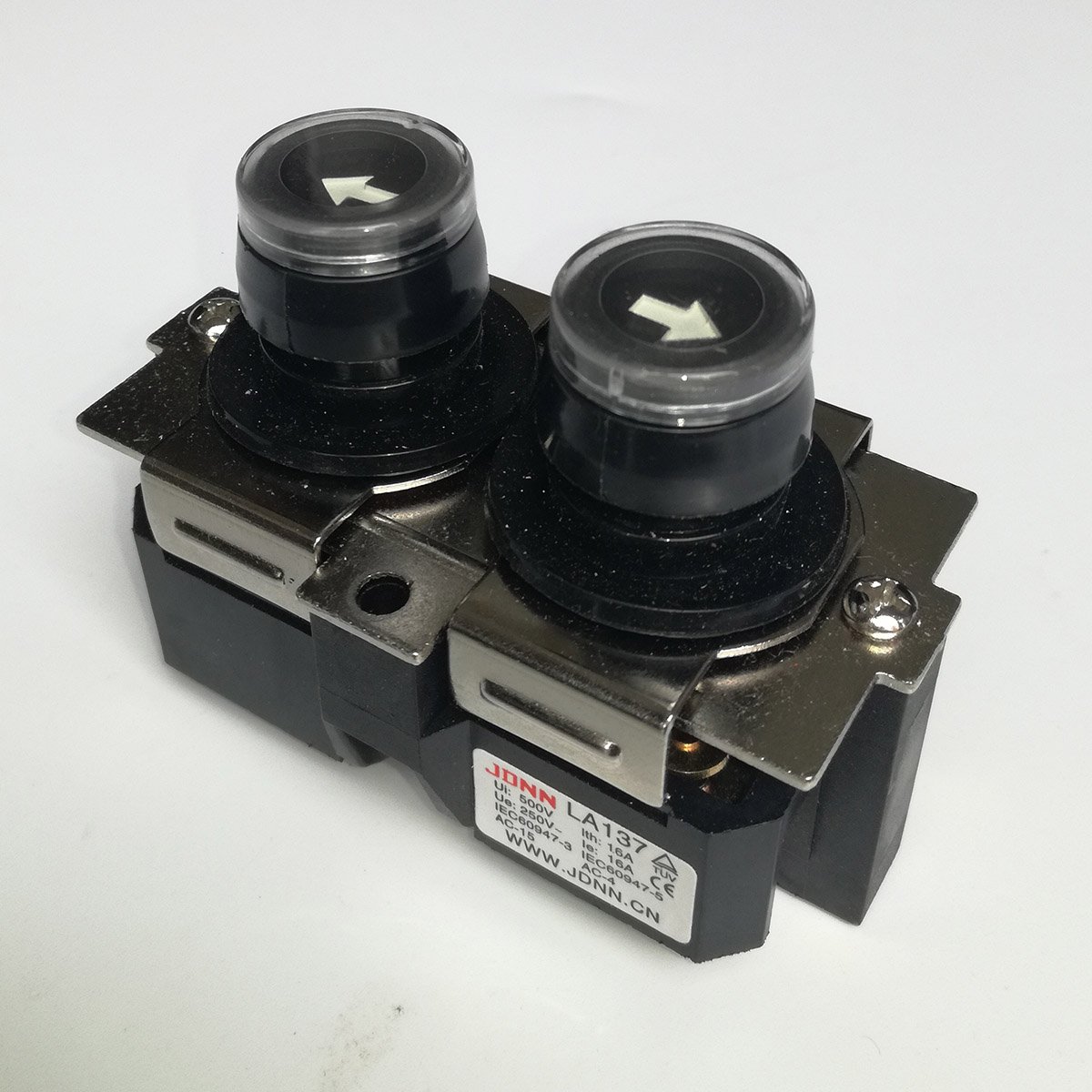LA137 16A Up Down Waterproof NO Push Button Switch Micro-Electric Control Pushbutton Switches for Crane Electric Hoist 220VDC 380VAC (LA137-B)
