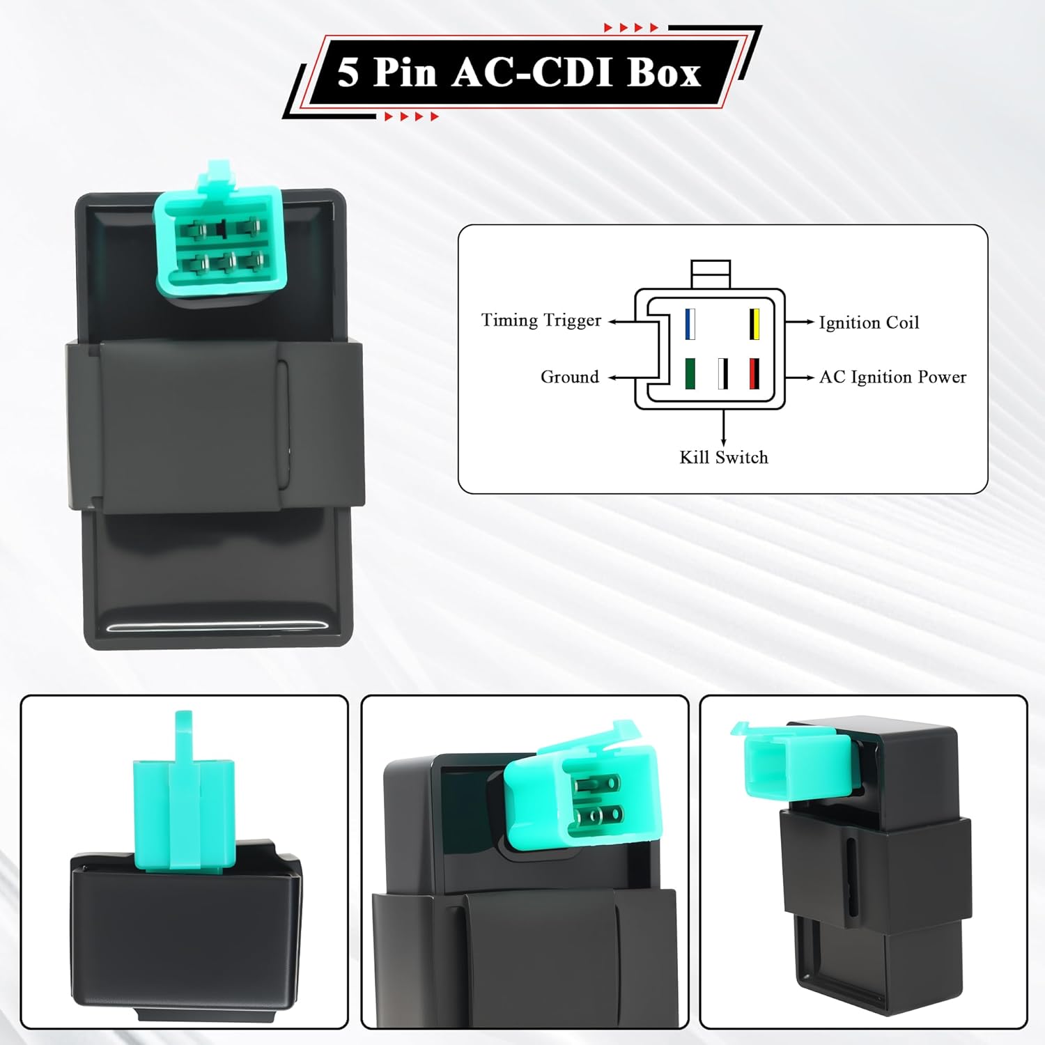 Quad Wiring Harness Kit with 2-Pole Magneto Stator Full-Wave Regulator A7TJC Spark Plug for 50cc 70cc 90cc 110cc 125cc Mini Kids ATV Quad Buggy Go Kart 4 Wheeler with 4-Stroke Engine