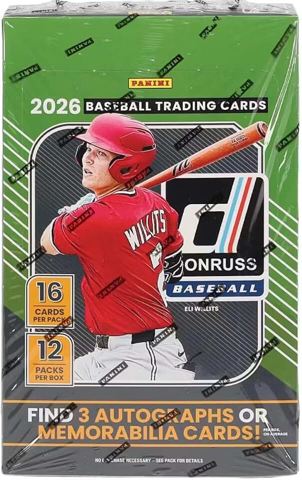2026 Panini Donruss Baseball Sealed Hobby Box (3 Autograph Or Memorabilia Per Box)