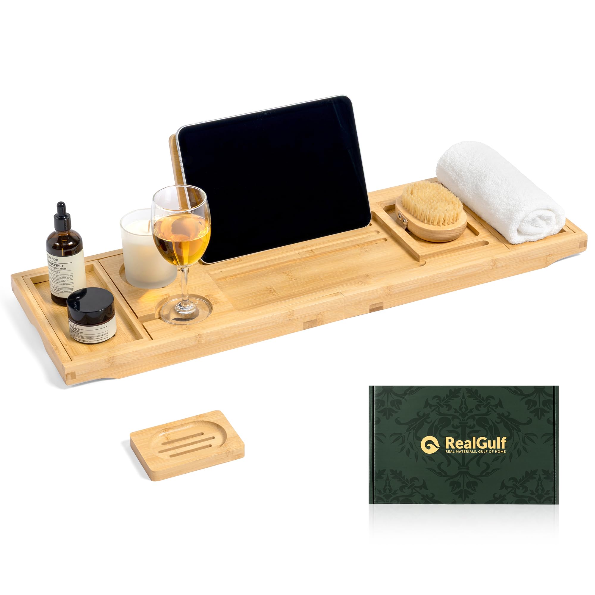 Realgulf Bamboo Bathtub Tray