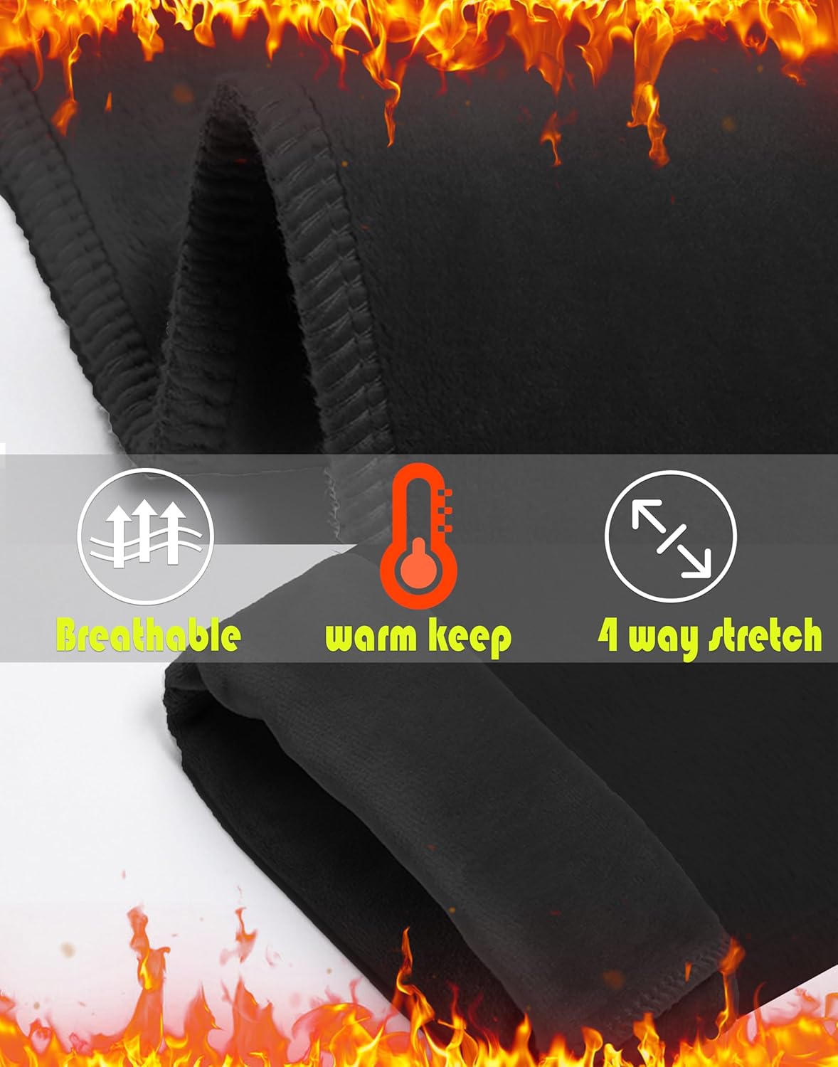 Men's Fleece Lined Sweatpants Winter Athletic Workout Thermal Warm Pants with Zipper Pockets