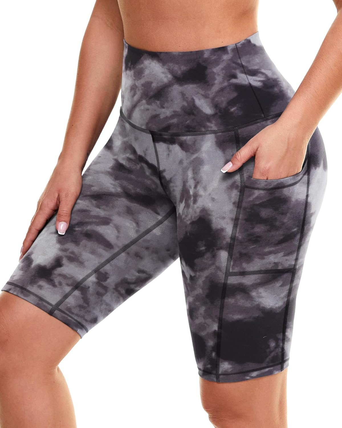 GAYHAY Biker Shorts for Women with Pockets - 8"/5"/3" Booty High Waisted Black Spandex Volleyball Short for Workout Yoga