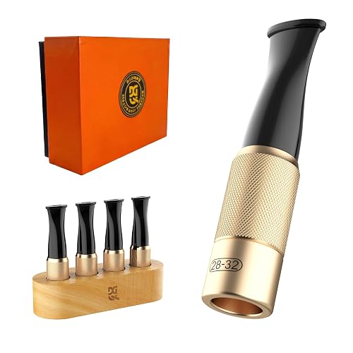 Cigarillo Mouthpiece Set, 4-Size Aluminum Alloy and Resin Tips, Gold