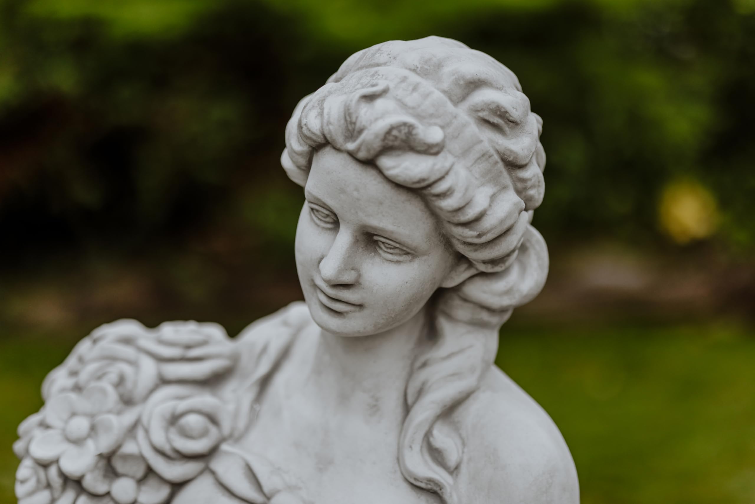 gartendekoparadies.de Statua della dea greca Leto, statuetta in pietra, grigio, calcestruzzo bianco gres H. 116 cm, 100 kg, antigelo per esterni