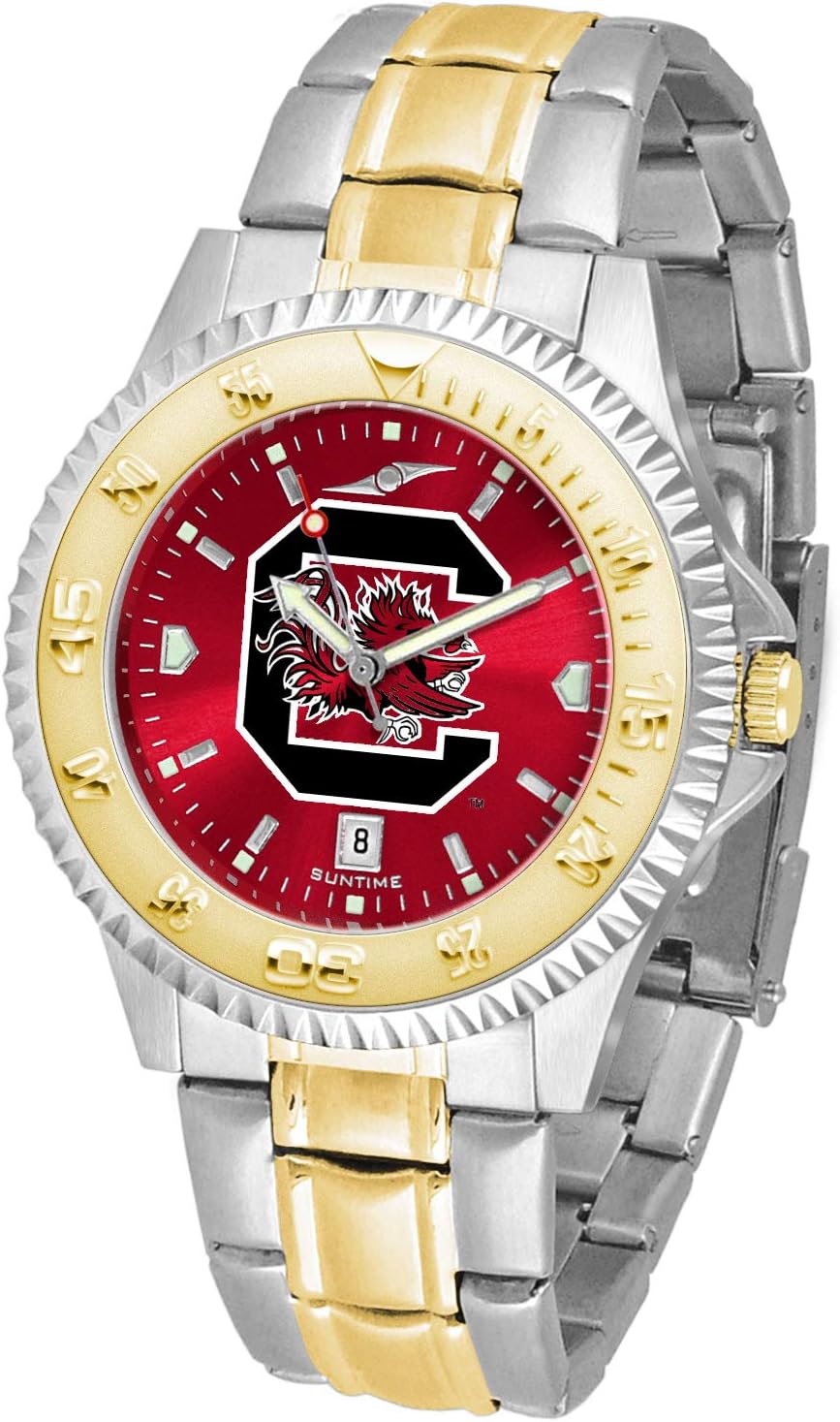SunTime South Carolina Gamecocks Men's Competitor Steel Watch Two-Tone Gold/Silver with Anochrome Dial