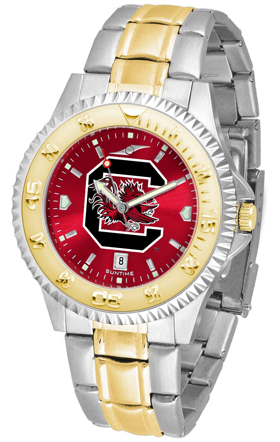 SunTime South Carolina Gamecocks Men's Competitor Steel Watch Two-Tone Gold/Silver with Anochrome Dial