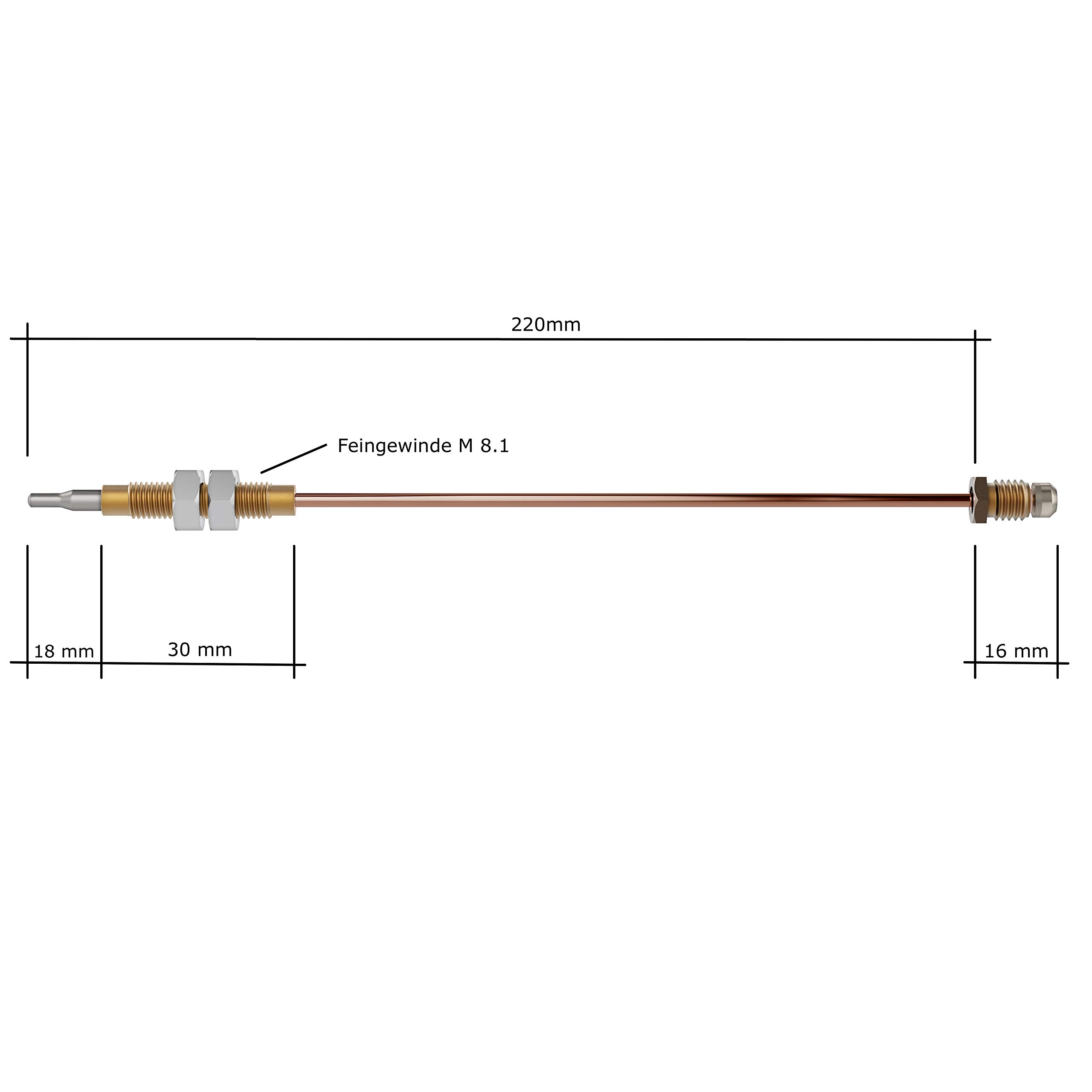 Thermocouple De Remplacement 600 Mm Pour Barbecue Gaz, Poêle, Chauffe-eau - Filetage M8