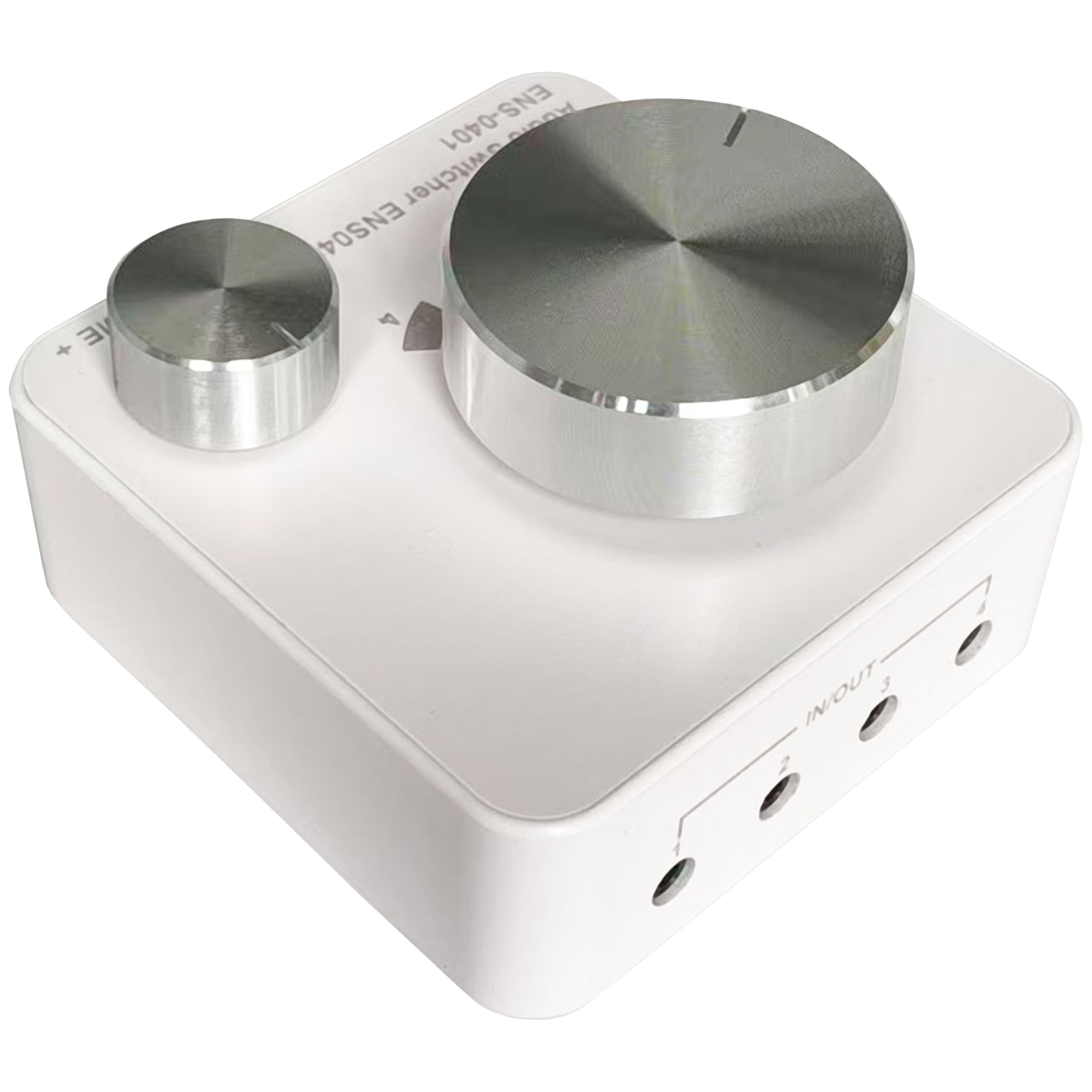 Conmutador de audio, conmutador de audio estéreo AUX de 3,5 mm (blanco, 4 puertos)