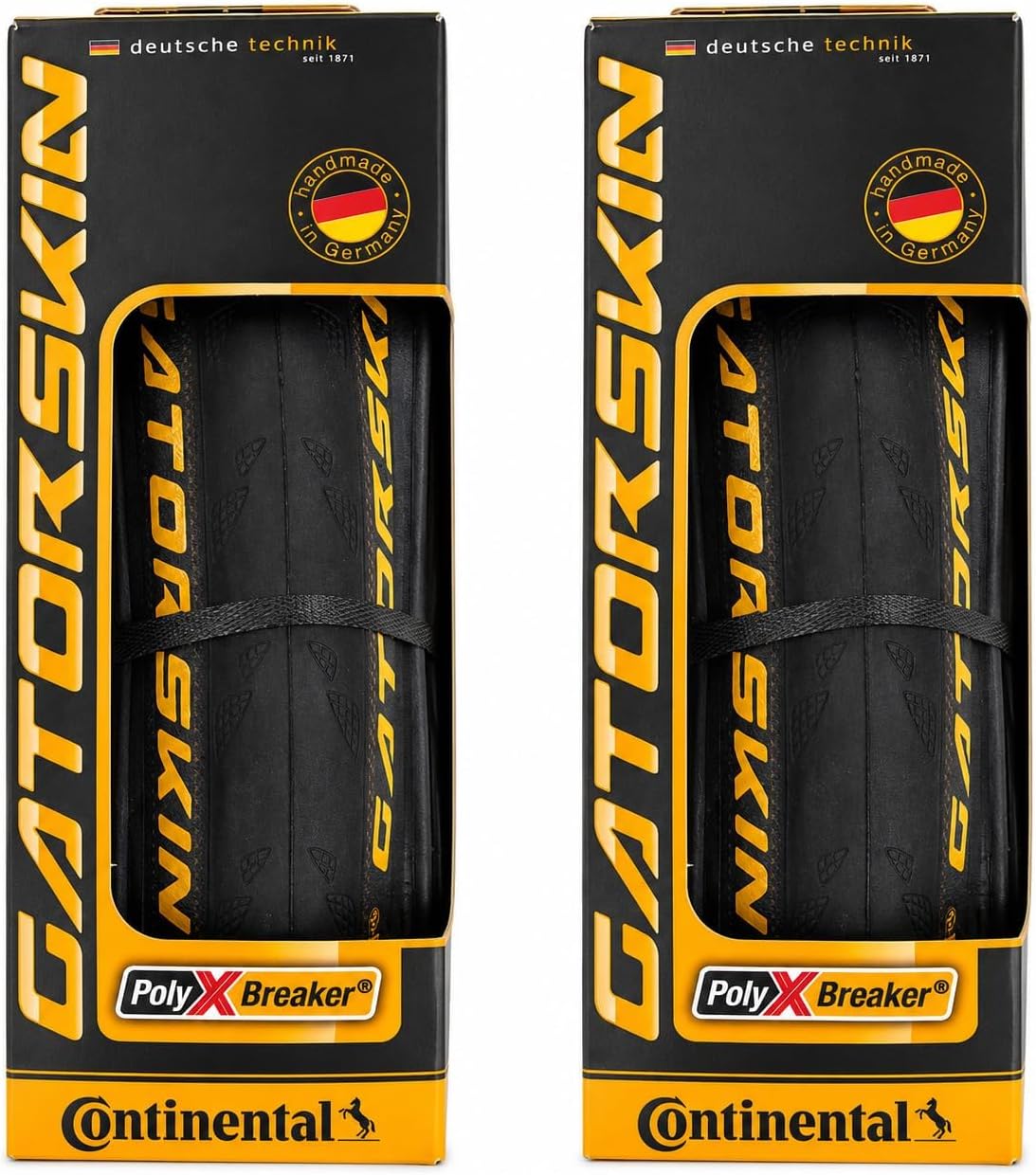 Continental Gatorskin - Road Bike Tire | Tough Urban & Touring Tire for Daily Riding - PolyX Breaker, Duraskin, 2 Pack