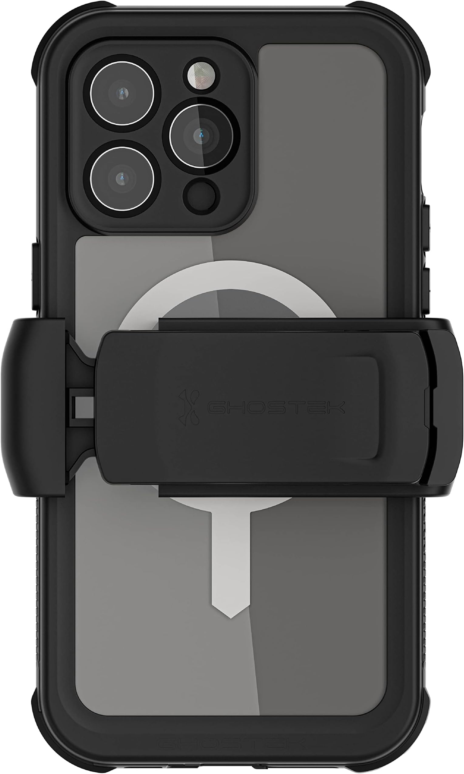 NAUTICAL Waterproof iPhone 14 Pro Max Case with Belt Clip, Screen Protector and MagSafe Magnet Rugged Heavy Duty Protection Full Body Designed for 2022 Apple iPhone 14ProMax (6.7 Inch) (Clear)