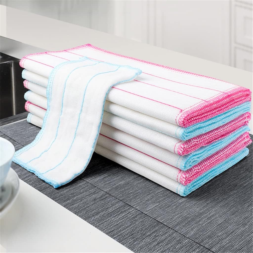 Household Kitchen Dishclothes 8 Layers Cleaning Cloth Rag Dishwashing Clothes Scouring Pad 20pcs