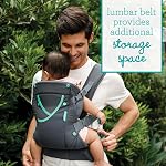 Infantino Carry On Active Baby Carrier Ergonomic Multi-Pocket 8-40 lb, Gray | Ergonomic multi-pocket design, Padded straps & lumbar belt storage, Includes pacifier loop, Registry essential gift