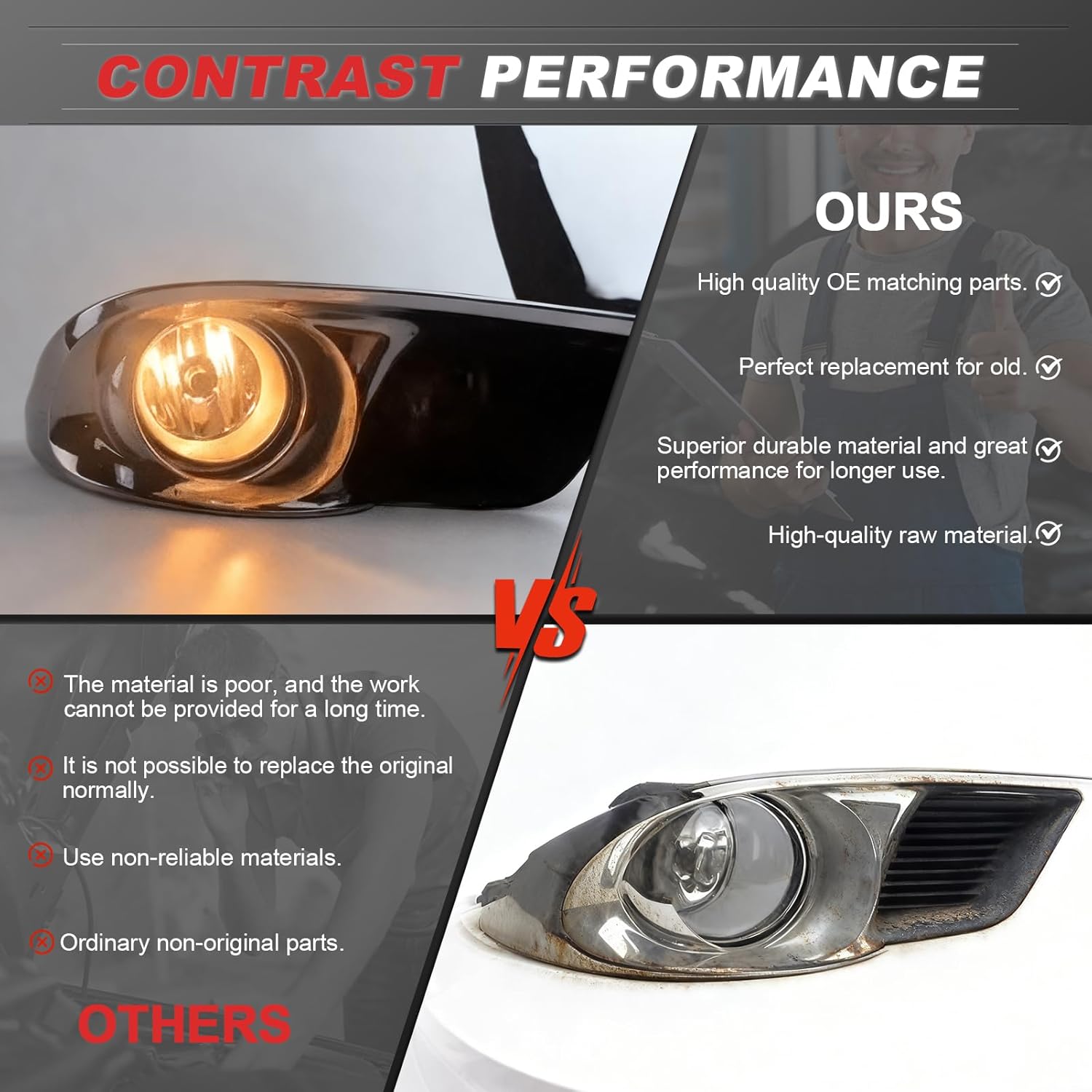 Left and Right Side Front Fog Lamp Bezel Fog Light Cover Trim for Avalon 2011 2012 ‎52030-07040 52040-07040