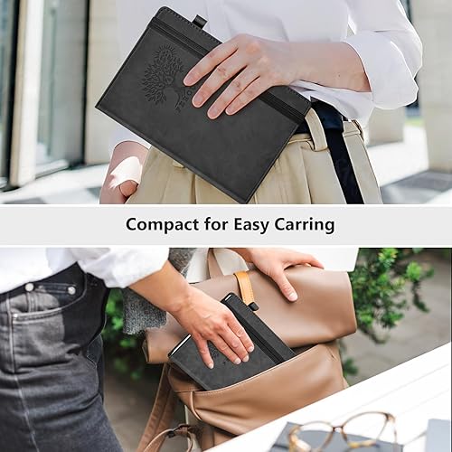 Miniatura 6 de Cuaderno rayado para hombres y mujeres, 160 páginas con rayas universitarias para escribir, cuadernos A5 de cuero de tapa dura para el trabajo,