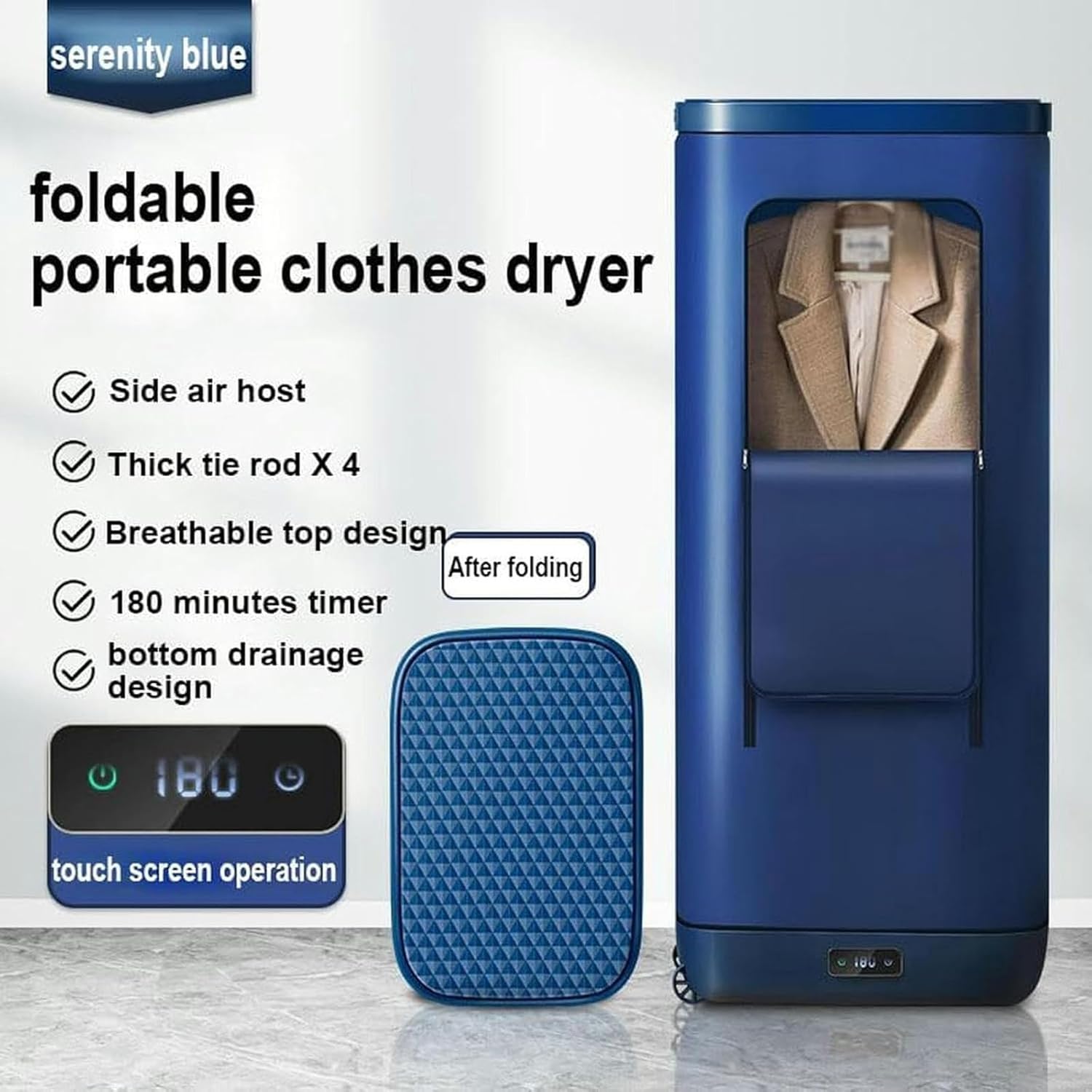 Portable Clothes Dryer, 850W Heated Clothes Airer, Foldable Electric Clothes Dryer,with Digital Automatic Timer