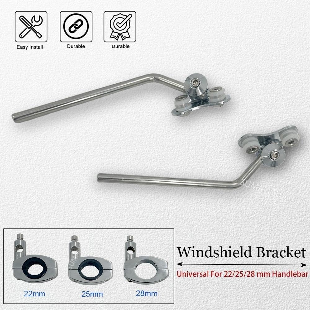 Regulator szyby motocyklowej Motocykl uniwersalny metalowy wspornik szyby przedniej regulowany Do pomocą 22MM 25MM 28MM uchwyt podporowy standardowa kierownica regulator przedniej szyby