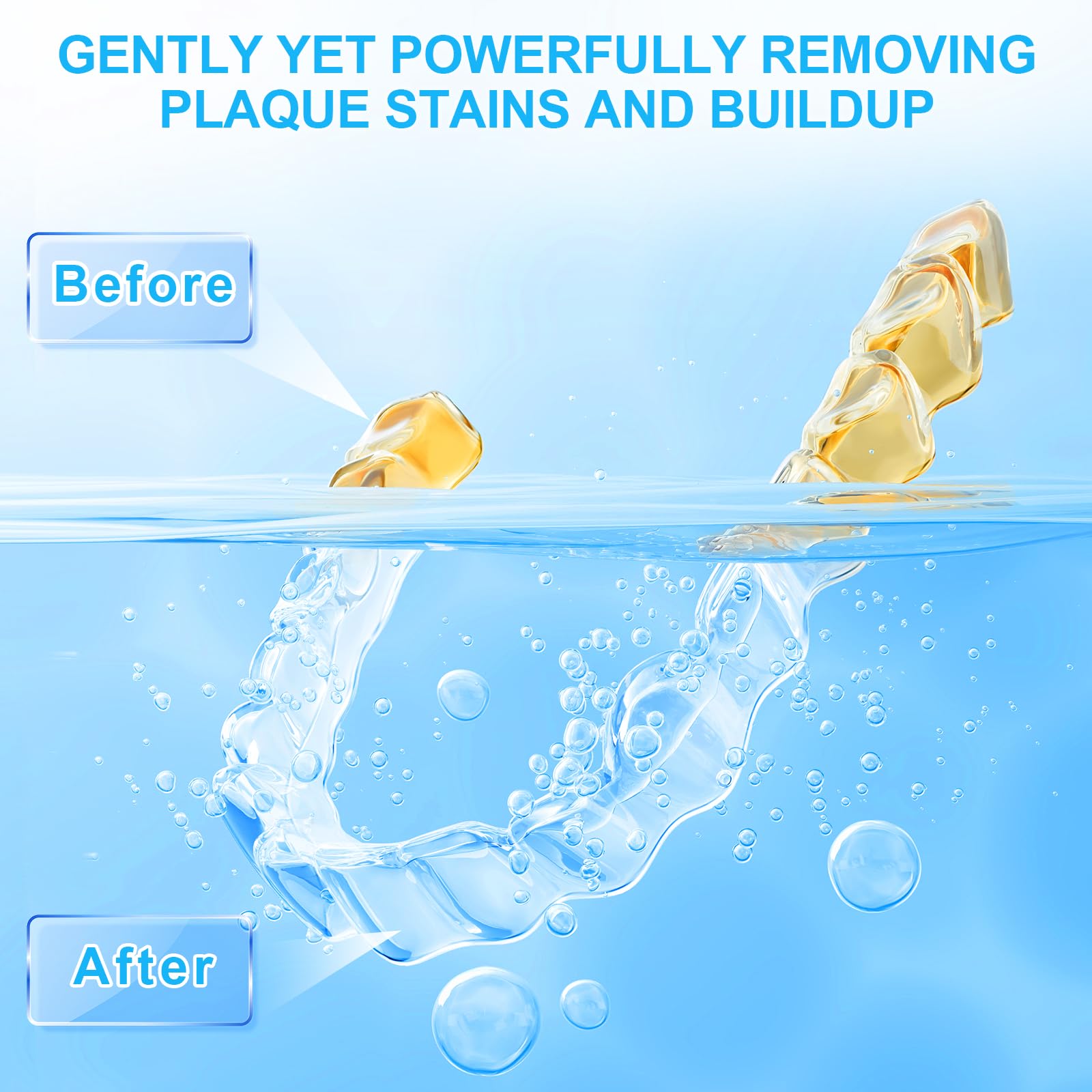 Retainer Ultrasonic Denture Cleaner Machine, 49kHz Dental Night Guard Cleaning Tablets Ultra Sonic Dental Tools for Aligner, Braces, Toothbrush Head & Jewelry with Digital Timer & 3 Mode White (340ML) — view 4
