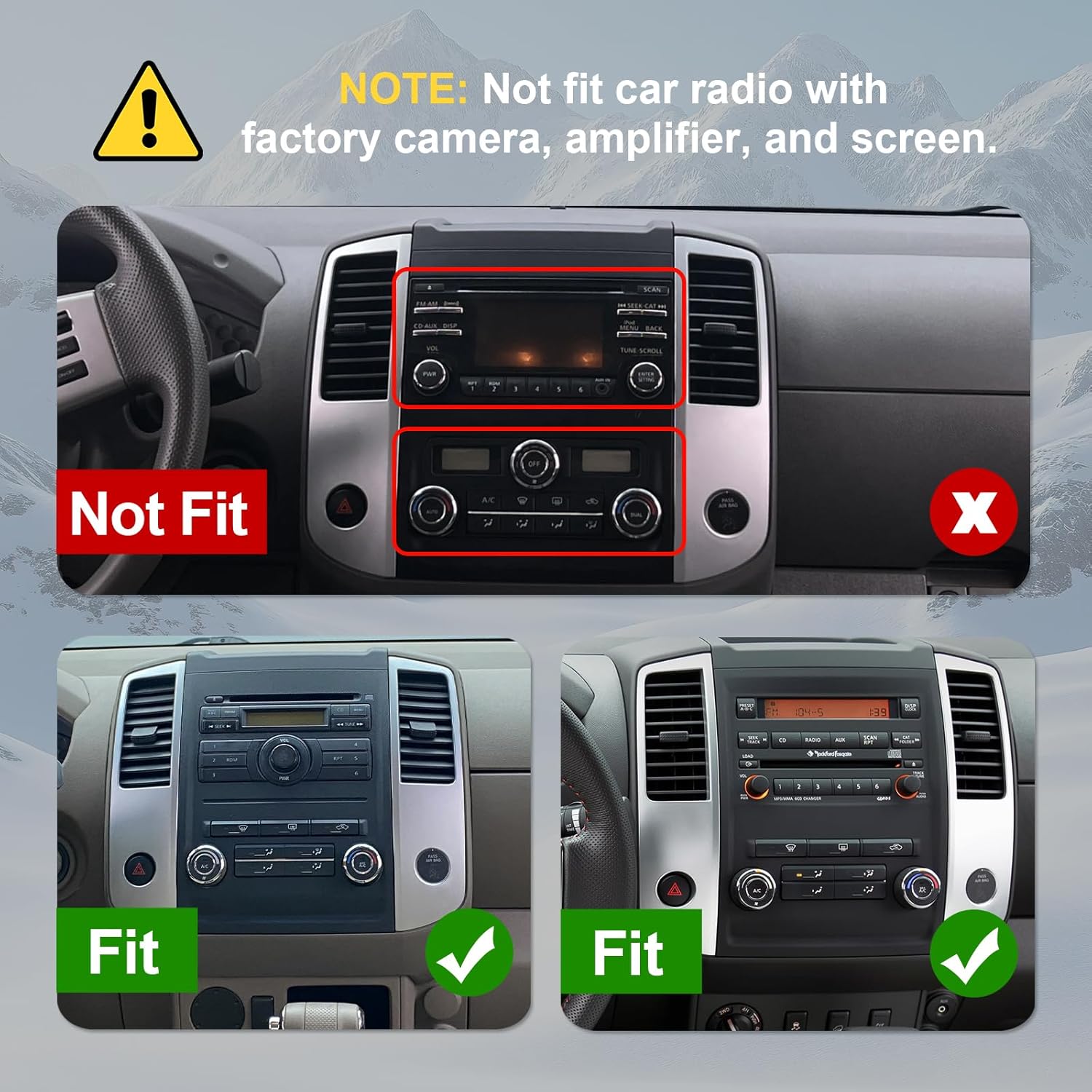 2+64g android 14 double din car radio stereo for nissan frontier xterra 2009-2012 with 9 inch touchscreen radio built-in wireless carplay/android auto/gps/bluetooth/fm/aux-in/swc/backup camera