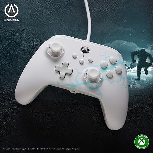 Vista 2 de PowerA Advantage Wired Controller for Xbox Series X S - Arctic Ice, gamepad, hall effect thumbsticks, gaming controller, USB-C, Works with Xbox One