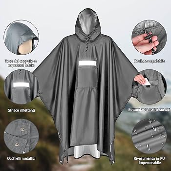 Moda da Donna Moda Impermeabile Giacca Lunga Grazioso Impermeabili Tempo Libero Poncho da