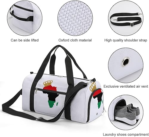 Miniatura 4 de Pan African Pride Duffle Bag with Shoes Compartment Waterproof Gym Tote Bags Travel Overnight Bags